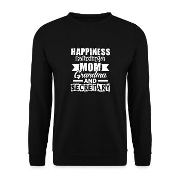 Secretary Mom Grandma And Secretary - Unisex Sweatshirt - black - Front - Alina (178cm) & Michal (187cm)