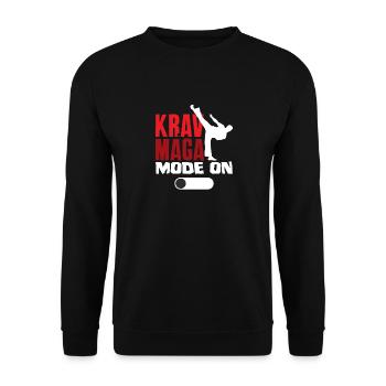 Krav Maga Mode On - Unisex Sweatshirt - black - Front - Alina (178cm) & Michal (187cm)