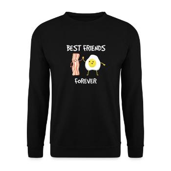 Meilleurs amis pour toujours Bacon de porc - Sweat-shirt Unisexe - noir - Devant - Alina (178cm) & Michal (187cm)