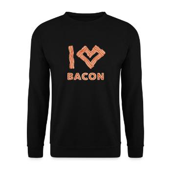 I Love Bacon Grilling Pork Bacon - Unisex Sweatshirt - black - Front - Alina (178cm) & Michal (187cm)