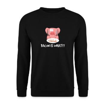 Speck ist was Grillen Schweinefleisch Speck - Unisex Pullover - Schwarz - Vorne - Alina (178cm) & Michal (187cm)
