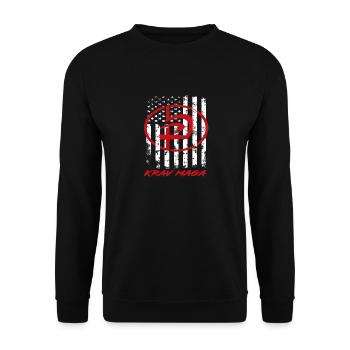Krav Maga USA Drapeau Patriot - Sweat-shirt Unisexe - noir - Devant - Alina (178cm) & Michal (187cm)