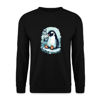 PINGOUIN - Sweat-shirt Unisexe - noir - Devant - Alina (178cm) & Michal (187cm)