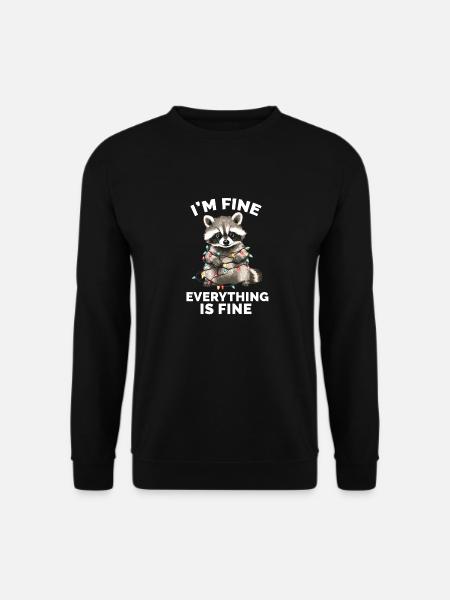 Lustig Waschbär Weihnachten - Unisex Pullover - Schwarz