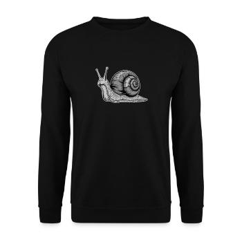 Illustration graphique d’animal escargot gris - Sweat-shirt Unisexe - noir - Devant - Alina (178cm) & Michal (187cm)