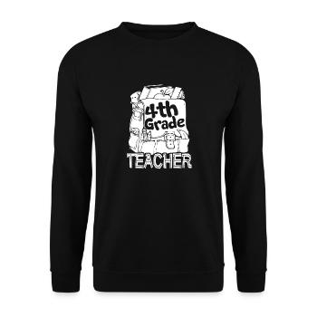 4th Grade Teacher Back To School - Unisex Sweatshirt - black - Front - Alina (178cm) & Michal (187cm)