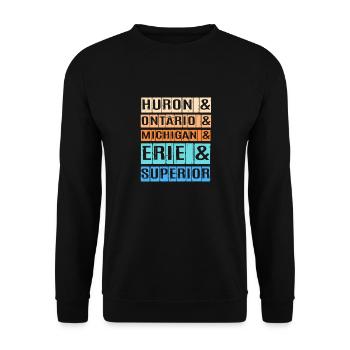 Grands Lacs - Sweat-shirt Unisexe - noir - Devant - Alina (178cm) & Michal (187cm)
