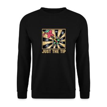 Dartist Just The Tip Bullseye Arrow Dart - Unisex Pullover - Schwarz - Vorne - Alina (178cm) & Michal (187cm)