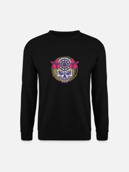 Dartist Dart Dartscheibe Skull Dart - Unisex Pullover - Schwarz