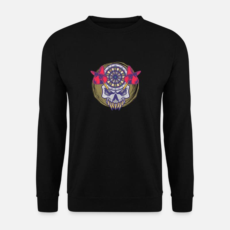 Dartist Dart Dartscheibe Skull Dart - Unisex Pullover - Schwarz