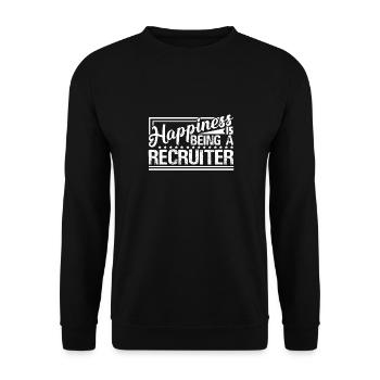 Recruiter Happiness Is Being A Recruiter - Unisex Sweatshirt - black - Front - Alina (178cm) & Michal (187cm)