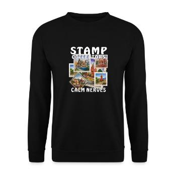 STAMP COLLECTORS CALM NERVES - Unisex Sweatshirt - black - Front - Alina (178cm) & Michal (187cm)