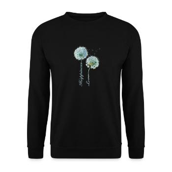 Pissenlit, Bonheur, Amour, Design Inspirant - Sweat-shirt Unisexe - noir - Devant - Alina (178cm) & Michal (187cm)
