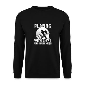 Shadow Puppetry Theater Show Art - Unisex Sweatshirt - black - Front - Alina (178cm) & Michal (187cm)