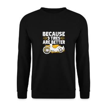 Recumbent Trike Liegetrike Liegedreirad - Unisex Sweatshirt - black - Front - Alina (178cm) & Michal (187cm)