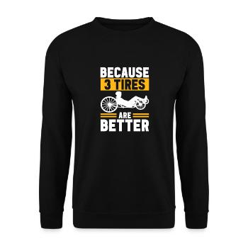 Recumbent Trike Liegetrike Liegedreirad - Unisex Pullover - Schwarz - Vorne - Alina (178cm) & Michal (187cm)
