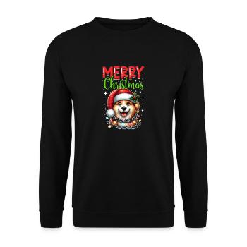 Noël Chien Joyeux Noël - Sweat-shirt Unisexe - noir - Devant - Alina (178cm) & Michal (187cm)