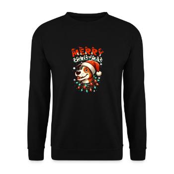 Noël Chien Joyeux Noël - Sweat-shirt Unisexe - noir - Devant - Alina (178cm) & Michal (187cm)