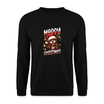 Noël Chien Joyeux Noël - Sweat-shirt Unisexe - noir - Devant - Alina (178cm) & Michal (187cm)
