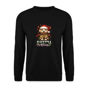 Noël Chien Joyeux Noël - Sweat-shirt Unisexe - noir - Devant - Alina (178cm) & Michal (187cm)