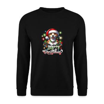Noël Chien Joyeux Noël - Sweat-shirt Unisexe - noir - Devant - Alina (178cm) & Michal (187cm)