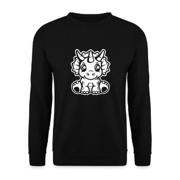 Triceratops - Unisex Sweatshirt - black - Front - Alina (178cm) & Michal (187cm)