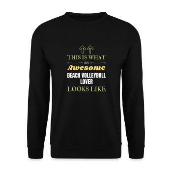 C’est ce qu’un super amateur de beach-volley loo - Sweat-shirt Unisexe - noir - Devant - Alina (178cm) & Michal (187cm)
