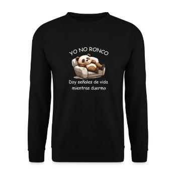 YO NO RONCO â Panda Quote Spanish Humor - Unisex Sweatshirt - black - Front - Alina (178cm) & Michal (187cm)