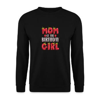 Mom Of The Birthday Girl Strawberry First Birthday - Unisex Sweatshirt - black - Front - Alina (178cm) & Michal (187cm)