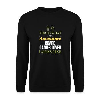 So sieht ein toller Brettspiel-Liebhaber aus li - Unisex Pullover - Schwarz - Vorne - Alina (178cm) & Michal (187cm)