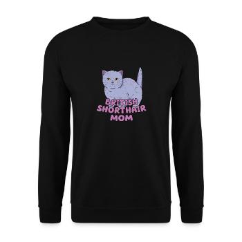 British Shorthair Mom Mother Kitten Cat - Unisex Pullover - Schwarz - Vorne - Alina (178cm) & Michal (187cm)