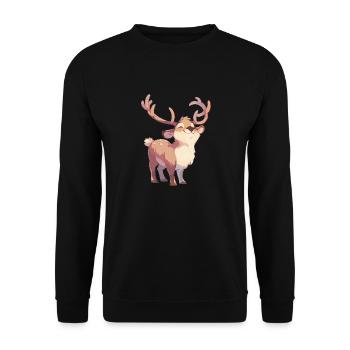 Caribou Karibus Karibu - Unisex Pullover - Schwarz - Vorne - Alina (178cm) & Michal (187cm)
