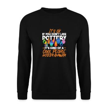 Poterie Céramiste Artiste C’est OK Si - Sweat-shirt Unisexe - noir - Devant - Alina (178cm) & Michal (187cm)