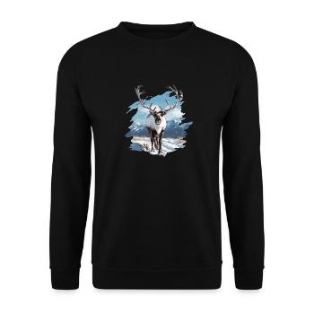 Caribou Karibus Karibu - Unisex Sweatshirt - black - Front - Alina (178cm) & Michal (187cm)