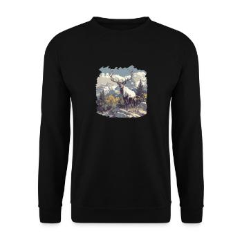 Caribou Karibus Karibu - Unisex Sweatshirt - black - Front - Alina (178cm) & Michal (187cm)