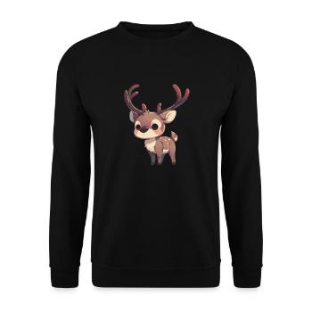 Caribou Karibus Karibu - Unisex Pullover - Schwarz - Vorne - Alina (178cm) & Michal (187cm)