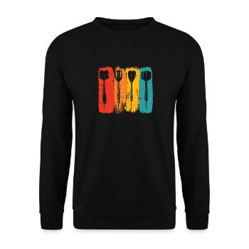 Darting Darted Retro Vintage Dart - Unisex Sweatshirt - black - Front - Alina (178cm) & Michal (187cm)