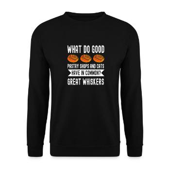 Bäcker Tolle Schnurrhaare Patissier Backen - Unisex Pullover - Schwarz - Vorne - Alina (178cm) & Michal (187cm)