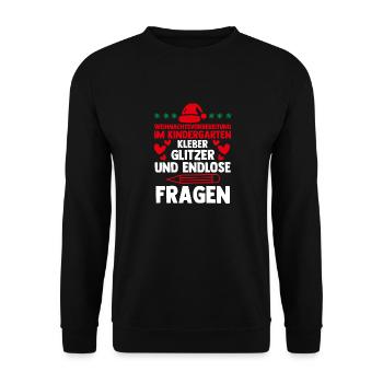Père Noël Éducatrice de la garderie - Sweat-shirt Unisexe - noir - Devant - Alina (178cm) & Michal (187cm)
