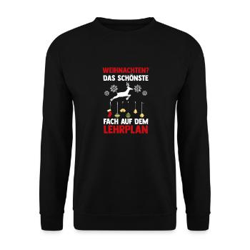 Weihnachtsmann Weihnachten Schule Lehrer - Unisex Pullover - Schwarz - Vorne - Alina (178cm) & Michal (187cm)