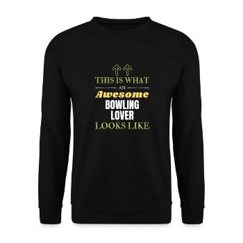 So sieht ein großartiger Bowling-Liebhaber aus - Unisex Pullover - Schwarz - Vorne - Alina (178cm) & Michal (187cm)