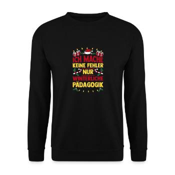 Santa Claus Christmas School Teacher - Unisex Sweatshirt - black - Front - Alina (178cm) & Michal (187cm)