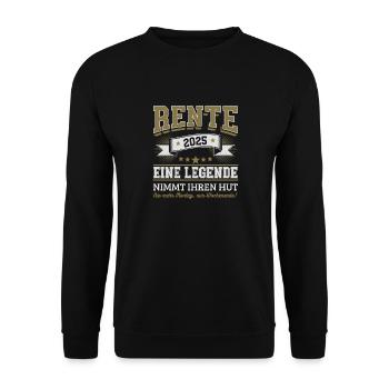 Rente 2025 - Eine Legende nimmt ihren Hut - Unisex Pullover - Schwarz - Vorne - Alina (178cm) & Michal (187cm)
