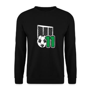 Fête d’anniversaire des enfants de football 11 ans - Sweat-shirt Unisexe - noir - Devant - Alina (178cm) & Michal (187cm)