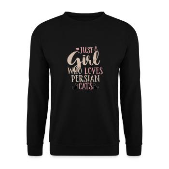 Just A Girl Who Loves Persian Cats Mother Kitten C - Unisex Pullover - Schwarz - Vorne - Alina (178cm) & Michal (187cm)