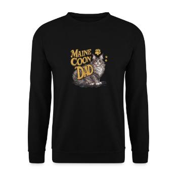 Maine Coon Dad Father Kitten Cat - Unisex Pullover - Schwarz - Vorne - Alina (178cm) & Michal (187cm)