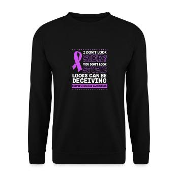 Morbus Crohn - Unisex Pullover - Schwarz - Vorne - Alina (178cm) & Michal (187cm)