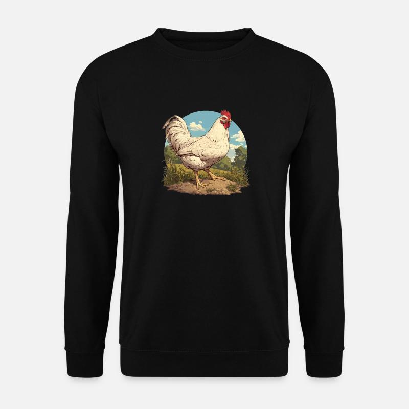 Rooster Hähne Hahn - Unisex Pullover - Schwarz