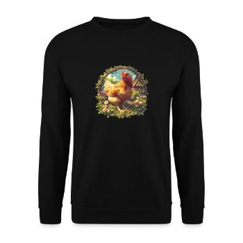 Rooster Roosters Rooster - Unisex Sweatshirt - black - Front - Alina (178cm) & Michal (187cm)