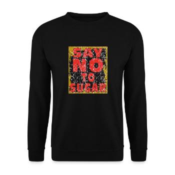 ZUCKER SAY NO TO SUGAR - Unisex Sweatshirt - black - Front - Alina (178cm) & Michal (187cm)